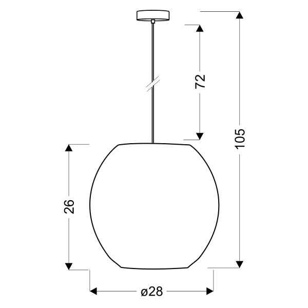 Rica Lampa Wisząca 28 1X40W E27 Zielony + Linka 85-10523 Candellux