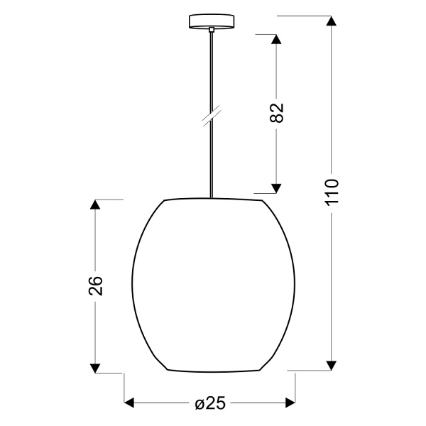 Selma Lampa Wisząca 25 1X40W E27 Pomarańczowy + Linka 85-10523 Candellux