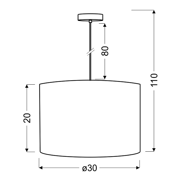Ralf Lampa Wisząca 30 1X60W E27 Czarny (Abażur 77-01702+Linka 85-10608) Candellux