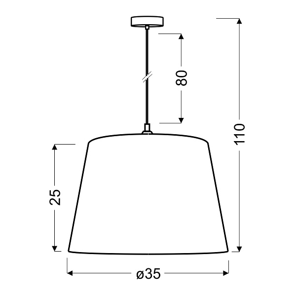 Mirage Lampa Wisząca 35 1X60W E27 (Abażur 77-01627+Linka 85-10608) Candellux