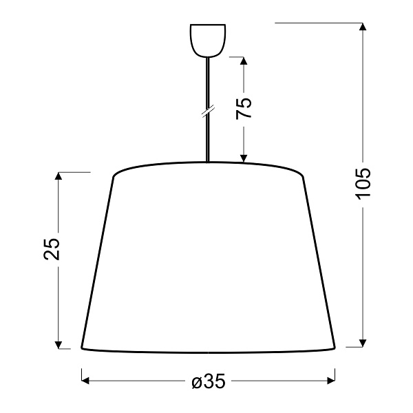 Karen Lampa Wisząca 35 1X60W E27 (Abażur 77-01634+Linka 85-89369) Candellux