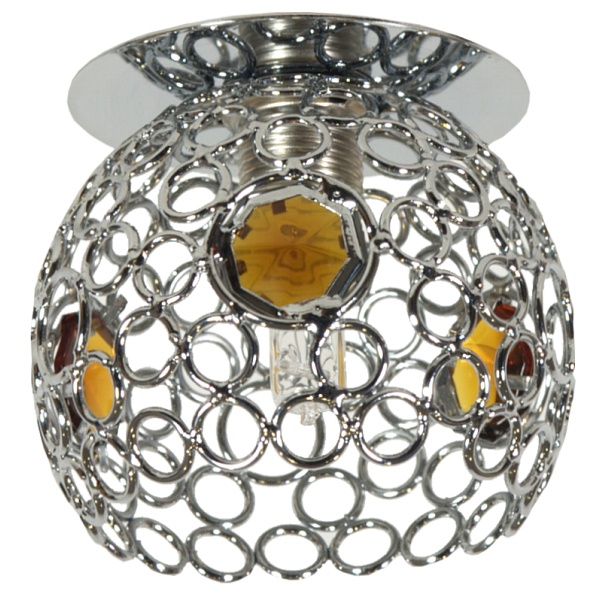 Sk-74 Ch/Am G9 Chrom Opr. Strop. Dekoracyjna 1X40W G9 Kryszt. Bursztynowy Candellux