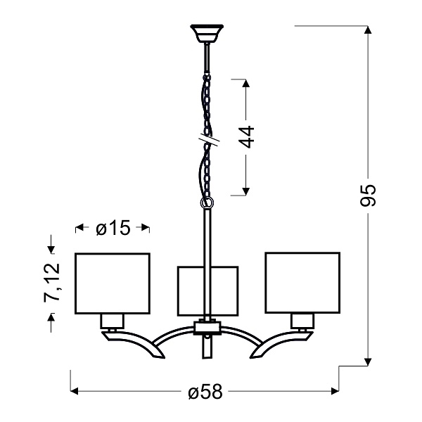 Draga Lampa Wisząca 3X60W E27 Kremowy Candellux