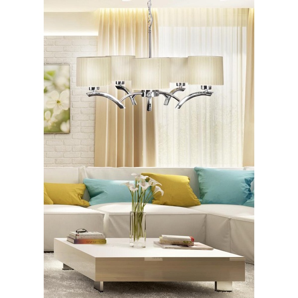 Draga Lampa Wisząca 5X60W E27 Kremowy Candellux