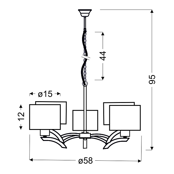 Draga Lampa Wisząca 5X60W E27 Kremowy Candellux