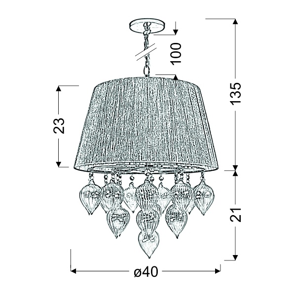 Elissa Lampa Wisząca 3X40W E14 Szaro Beżowy Candellux