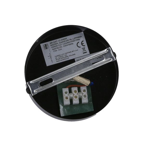 Zawiesie Metalowe Rl-Lpp060A 1X60W E27 Czarny/Patyna Candellux