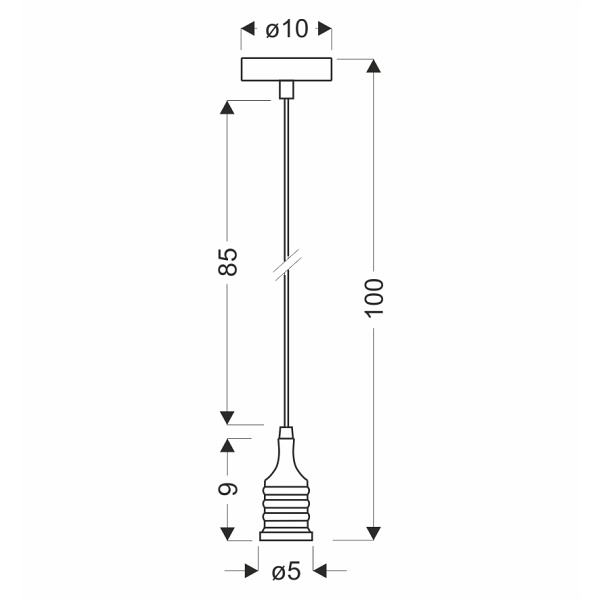 Zawiesie Metalowe Rl-Lpp060A 1X60W E27 Czarny/Patyna Candellux