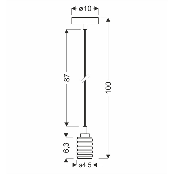 Zawiesie Metalowe Rl-Lpp060Ax 1X60W E27 Czarny Candellux