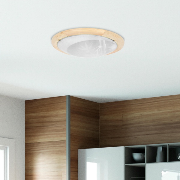 Bamboo Lampa Sufitowa Plafon 30 Drewno Standard 1X60 W E27 Sosna Candellux