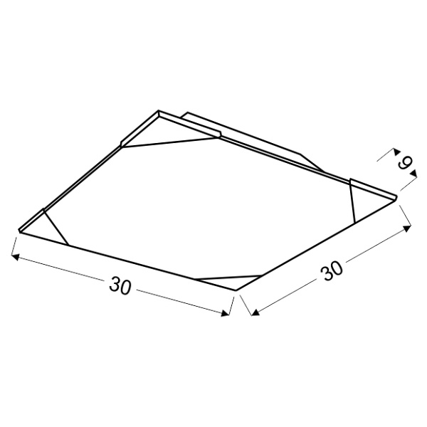 Cedra Lampa Sufitowa Plafon 30X30 2X60W E27 Candellux