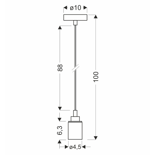 Zawiesie Metalowe Rl-Lpp060C 1X60W E27 Czarny/Chrom Candellux