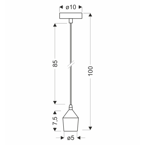 Zawiesie Metalowe Rl-Lpp060B 1X60W E27 Złoty Candellux