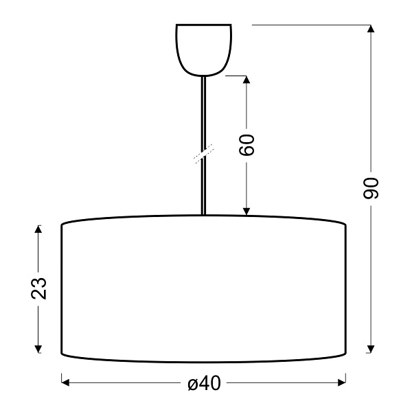 Onda Lampa Wisząca 40 1X60W E27 Kremowy Candellux