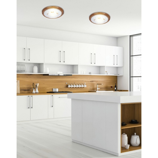 Rustica Lampa Sufitowa Plafon 40 Drewno Standard 1X60 W E27 Dąb Candellux