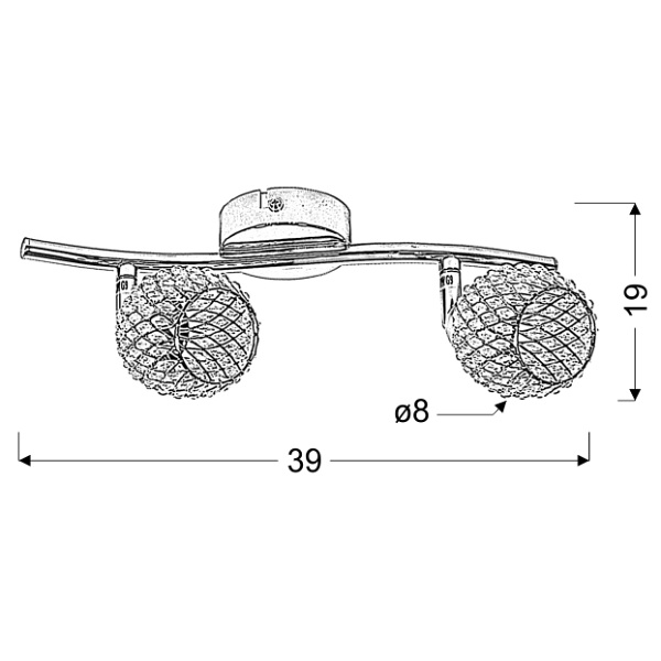 Clear Lampa Sufitowa Listwa 2X40W G9 Transparentny Candellux