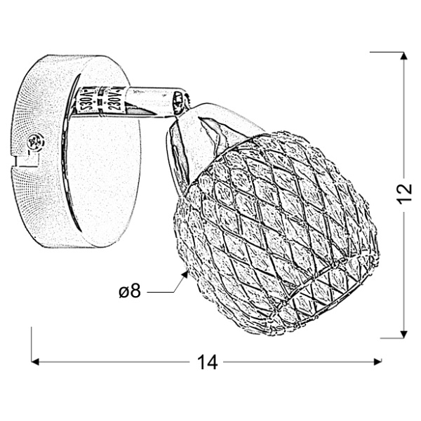 Clear Lampa Kinkiet 1X40W G9 Fiolet Candellux