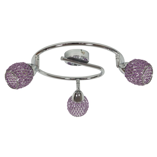 Clear Lampa Sufitowa Spirala 3X40W G9 Fiolet Candellux