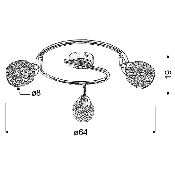 Clear Lampa Sufitowa Spirala 3X40W G9 Fiolet Candellux
