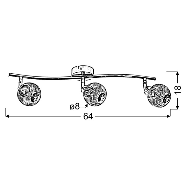 Lampa Novel Listwa 3X40W G9 Chrom Candellux