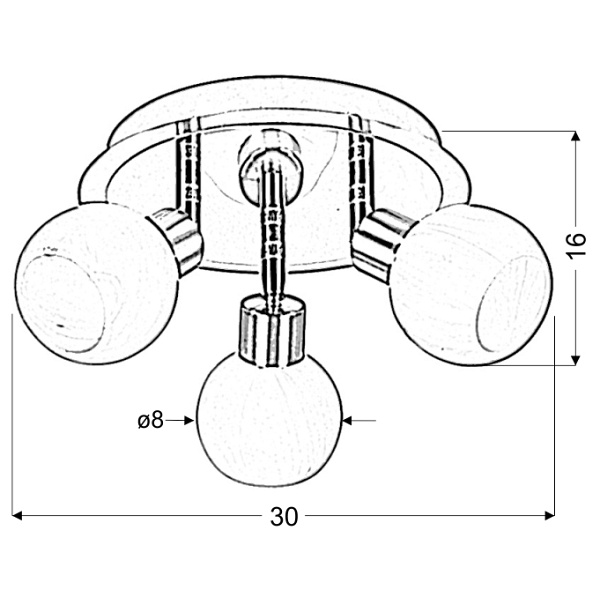 Alabaster Lampa Sufitowa Plafon 3X40W G9 Satyna+Chrom Candellux