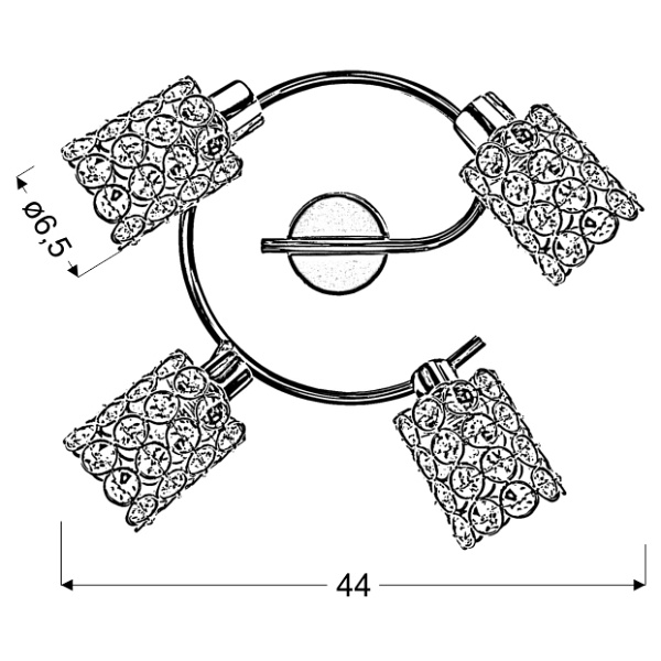 York Lampa Sufitowa Spirala 4X40W G9 Mosiądz Candellux
