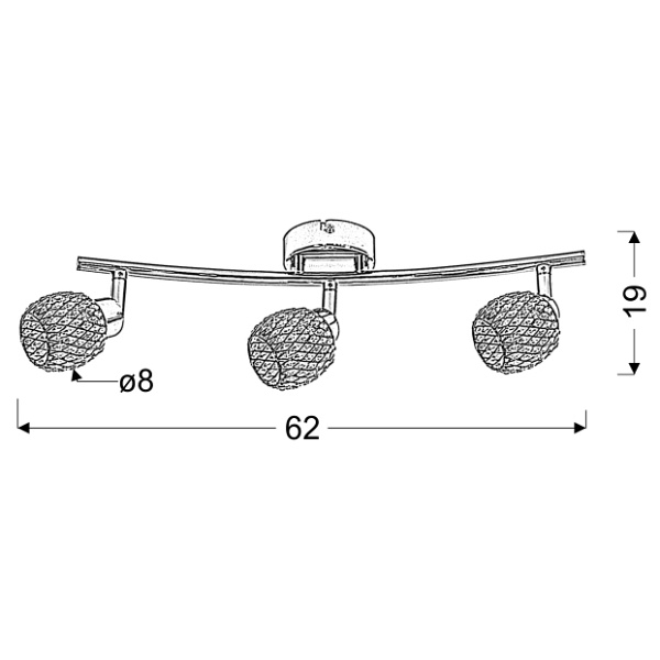 Clear Lampa Sufitowa Listwa 3X40W G9 Transparentny Candellux