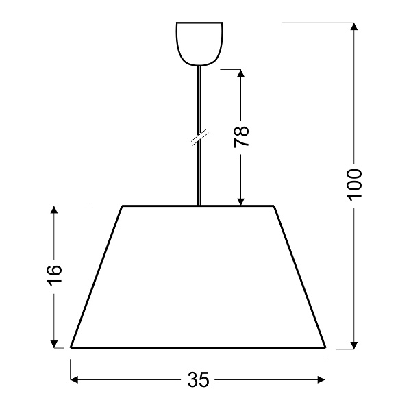 Standard Lampa Wisząca 35 1X60W E27 Szary Candellux