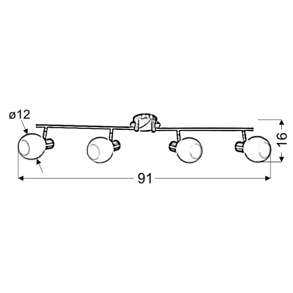 Avila Lampa Sufitowa Listwa 4X40W E14 Satyna Candellux