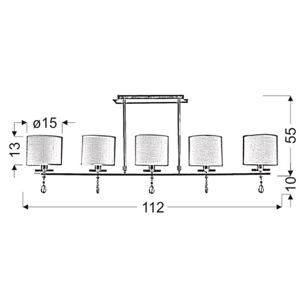 Estera Lampa Sufitowa 5X40W E14 Chrom Candellux