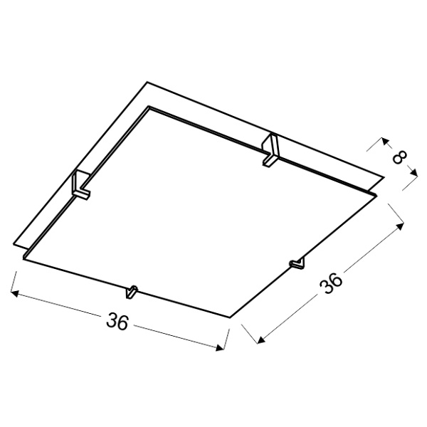 Fikus Lampa Sufitowa Plafon 36X36 2X60W E27 Chrom Candellux