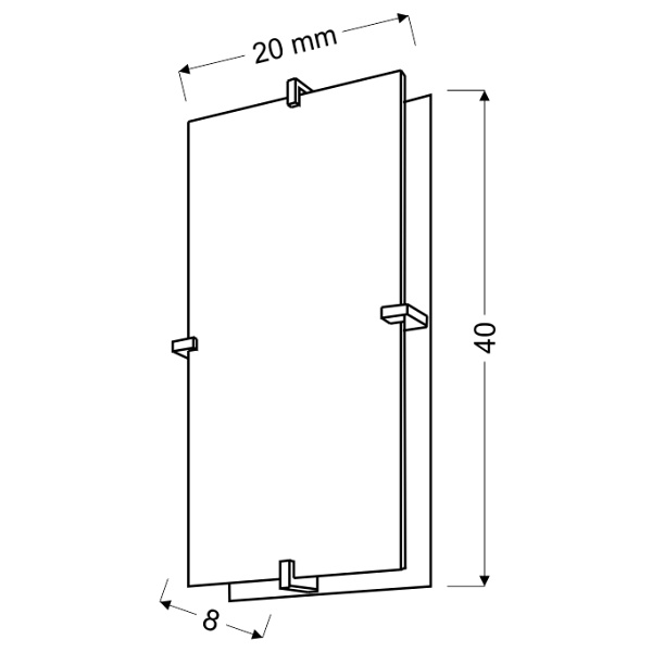 Fikus Lampa Sufitowa Plafon 40X20 2X60W E27 Chrom Candellux