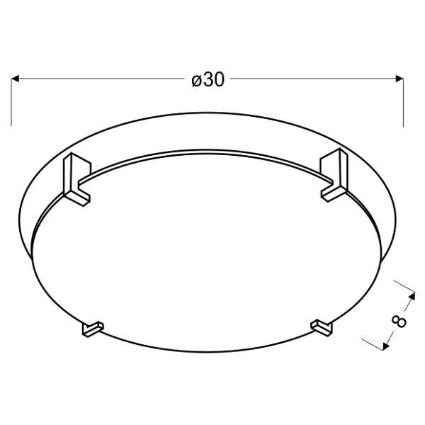 Fikus Lampa Sufitowa Plafon 30 1X60W E27 Chrom Candellux
