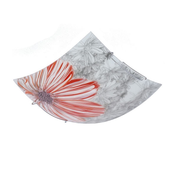 Spring Lampa Sufitowa Plafon 30X30 1X60W E27 Czerwony Candellux