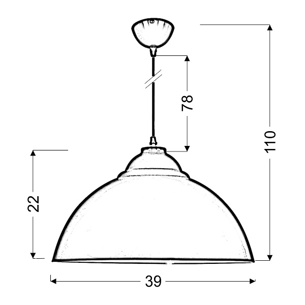 Uni Lampa Wisząca 38 1X60W E27 Czerwony Candellux