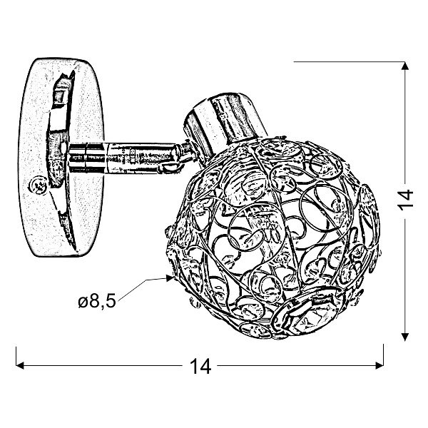 Collar Kinkiet 1X40W G9 Chrom Candellux