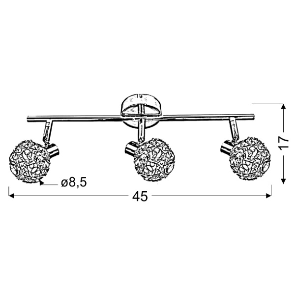 Collar Lampa Sufitowa Listwa 3X40W G9 Chrom Candellux