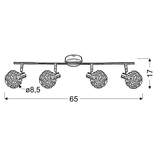 Collar Lampa Sufitowa Listwa 4X40W G9 Chrom Candellux