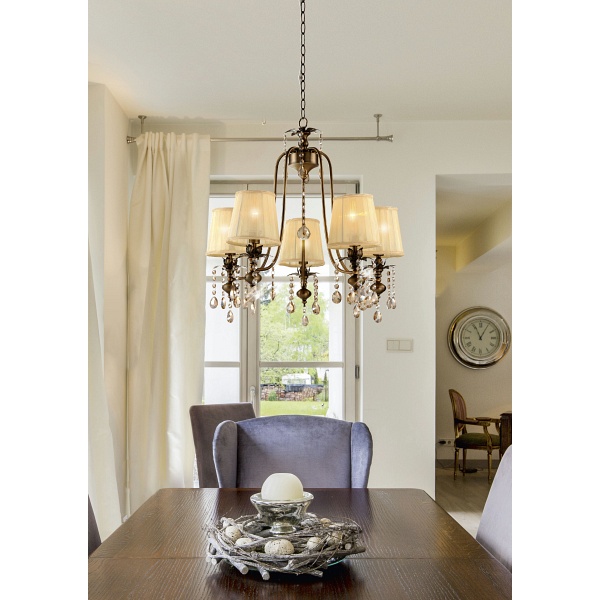 Adonis Lampa Wisząca 5X40W E14 Patyna Candellux