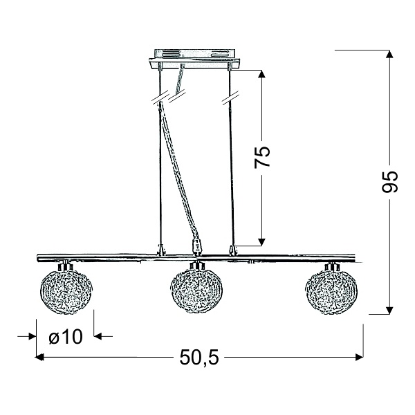 Wind Lampa Wisząca 3X40W G9 Chrom Candellux