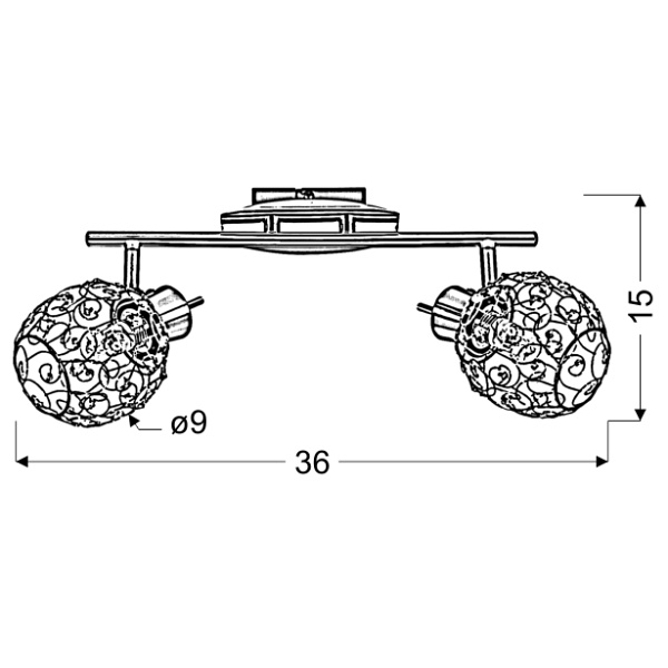 Horus Lampa Sufitowa Listwa 2X40W G9 Chrom Candellux