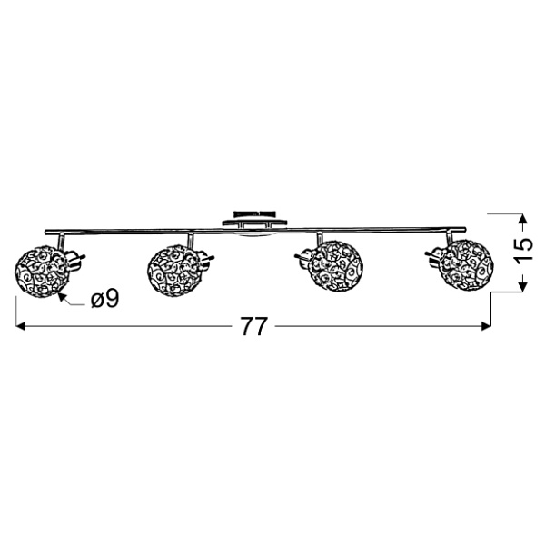 Horus Lampa Sufitowa Listwa 4X40W G9 Chrom Candellux
