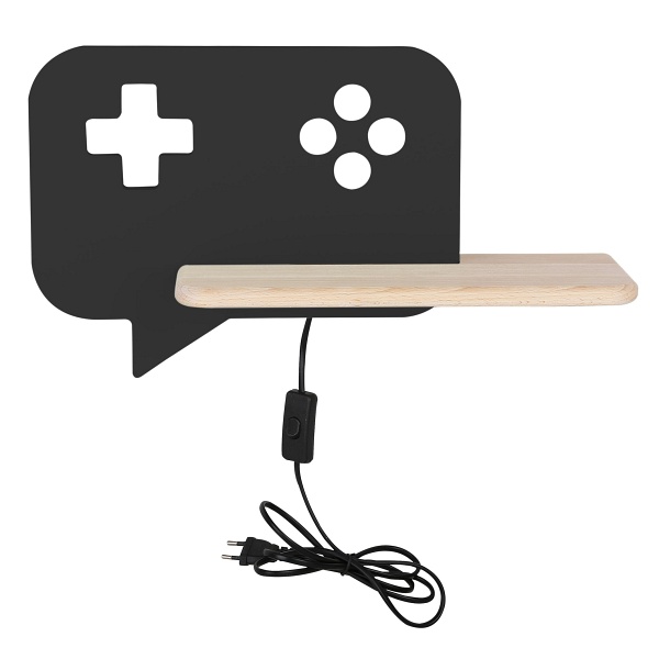 Console Lampa Kinkiet Ścienny 5W Led Iq Kids Z Przewodem Z Wł. I Wtyczką Czarny Candellux