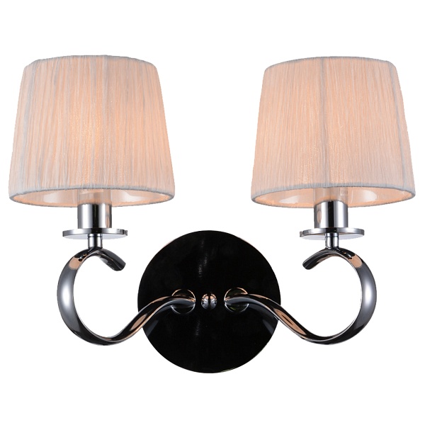 Clara Lampa Kinkiet 2X40W E14 Chrom / Biały Candellux
