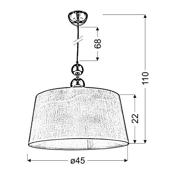 Clara Lampa Wisząca 45 1X60W E27 Chrom / Biały Candellux