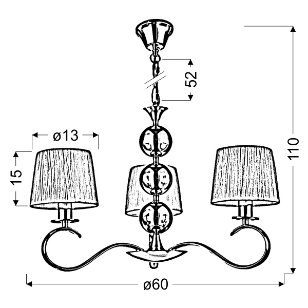 Clara Lampa Wisząca 3X40W E14 Chrom / Biały Candellux