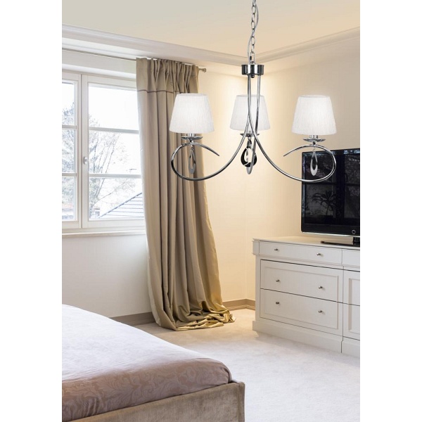 Arnika Lampa Wisząca 3X40W E14 Chrom / Biały Candellux