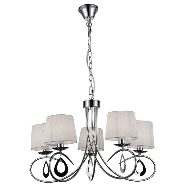 Arnika Lampa Wisząca 5X40W E14 Chrom / Biały Candellux