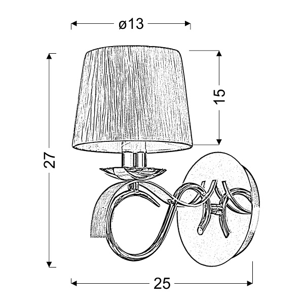 Denis Kinkiet 1X40W E14 Chrom Candellux