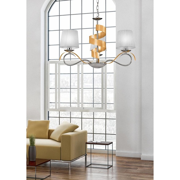 Denis Lampa Wisząca 3X40W E14 Chrom/Złoty Candellux